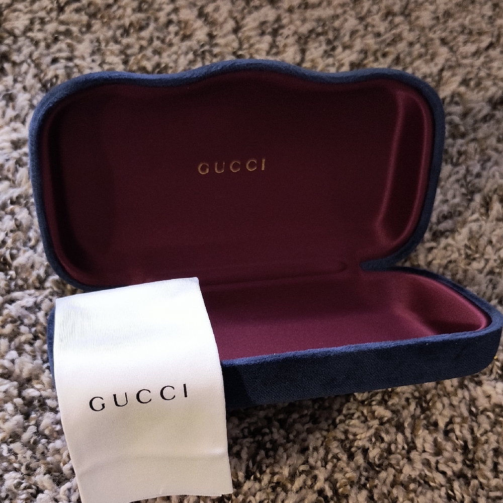 Gucci Blue and Burgundy Eyewear Case